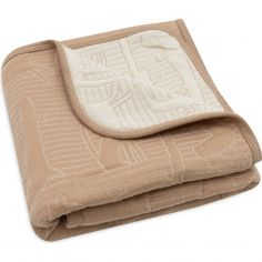 Couverture en coton Jungle Jambo Biscuit-Oatmeal (75 x 100 cm) - Jollein