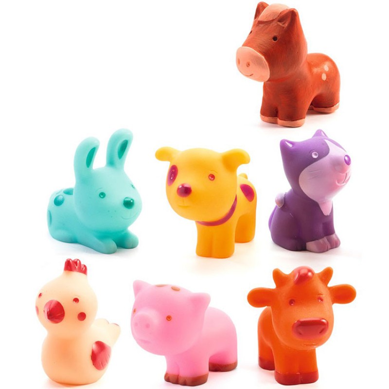 Lot de 7 animaux en plastique Troopo-farm Djeco