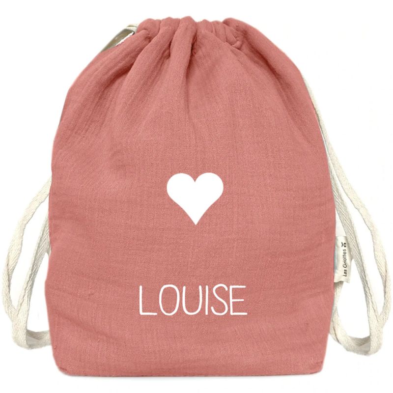 Sac à dos à ficelles Rose (personnalisable) Les Griottes Produit 1 grande taille