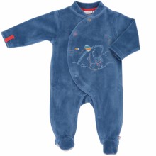 Pyjama chaud Guss et Victor bleu (6 mois : 67 cm)  par Noukie's