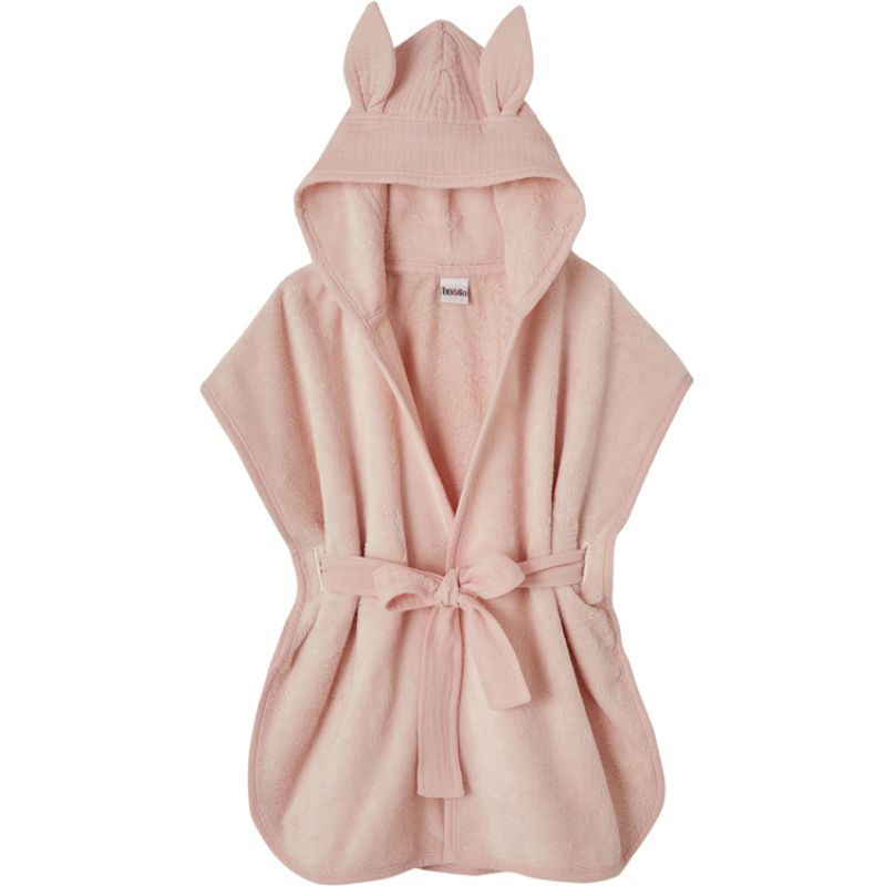Peignoir en éponge de bambou rose blush (2-4 ans) BB & Co