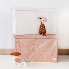 Coffre à jouets en tissu recyclé Terrazzo argile