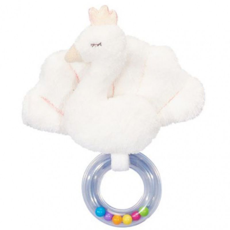 Hochet anneau à billes cygne Baby Swan Sauthon