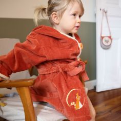 Peignoir panda roux terracotta personnalisable (2-4 ans)