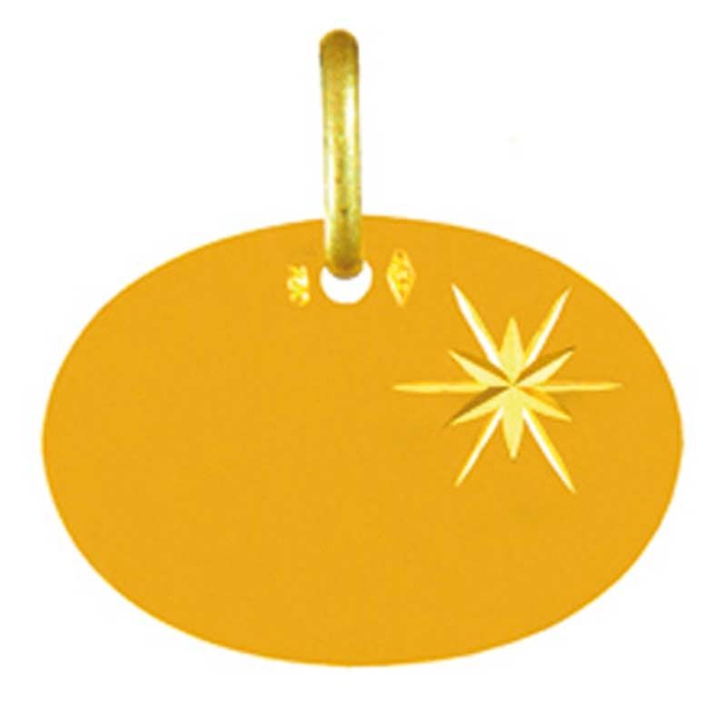 Médaille ovale étoile (or jaune) Maison Augis