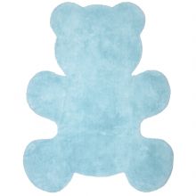 Tapis lavable ours Teddy bleu (80 x 100 cm)  par Nattiot
