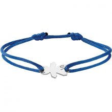 Bracelet cordon bleu électrique petit garçon 15 mm (or blanc 750°)  par Loupidou