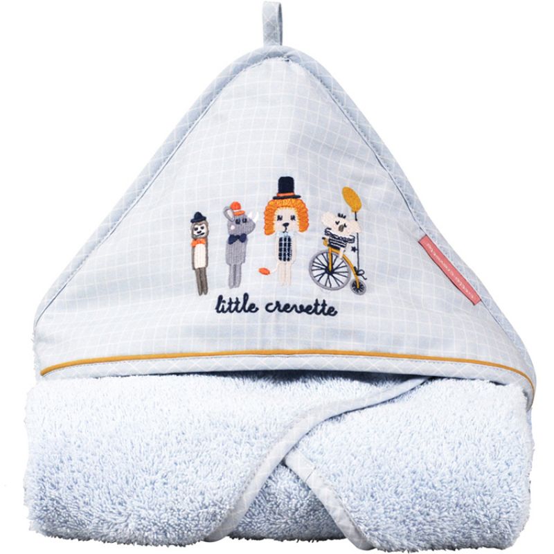 Cape de bain en coton bio Lucien (75 x 75 cm) Little Crevette