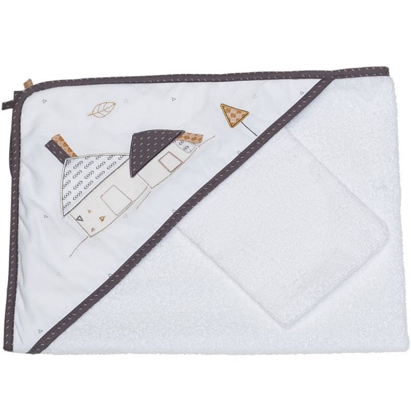 Cape de bain + gant Kenza Sauthon