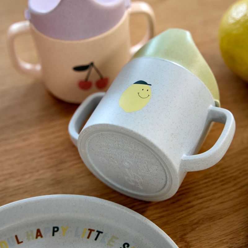 Tasse d´apprentissage en polypropylène et cellulose Happy Fruits citron Lässig Ambiance 2