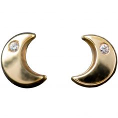 Boucles d'oreilles demie lune (or jaune 750°) - Daniel Crégut