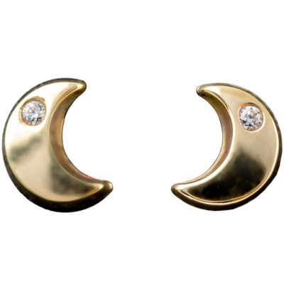 Boucles d'oreilles demie lune (or jaune 750°)