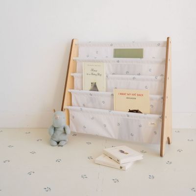 Bibliothèque en tissu recyclé Myrtilles ivoire
