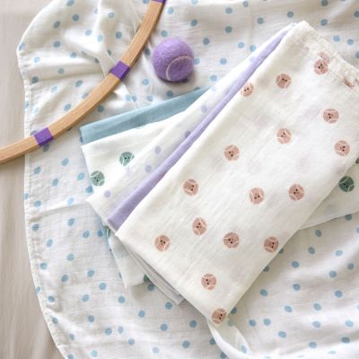 Lot de 3 langes doux Tiny Team lilas (80 x 80 cm)