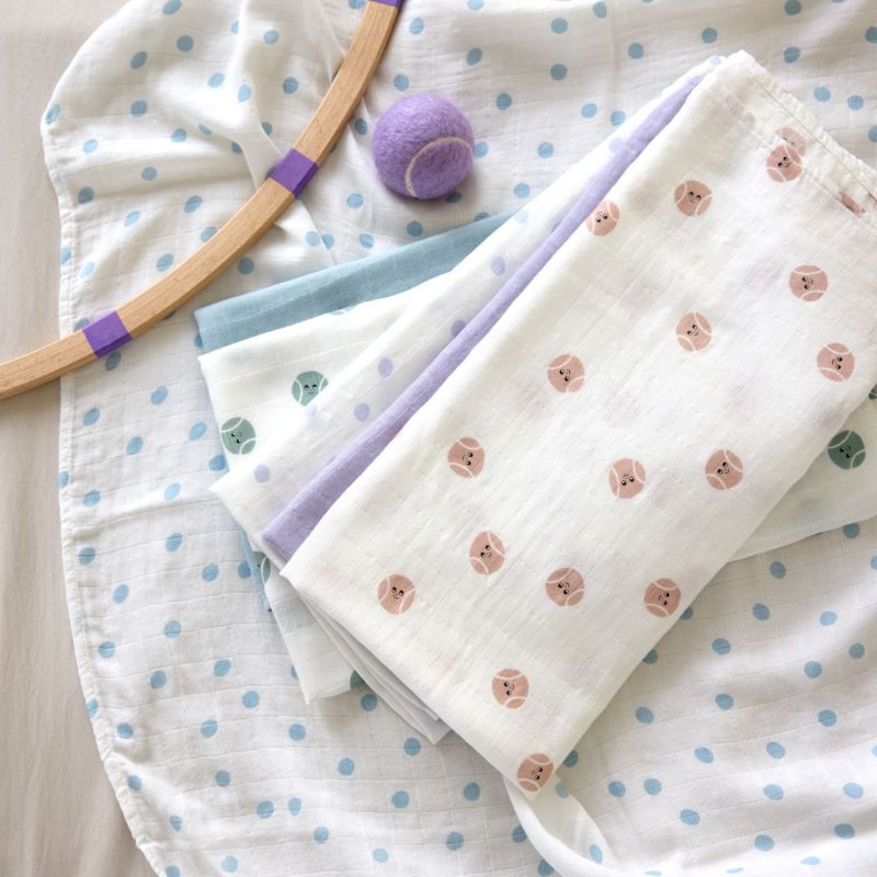 Lot de 3 langes doux Tiny Team lilas (80 x 80 cm) Lässig Ambiance 2