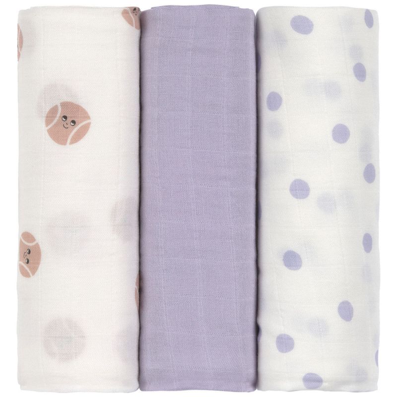 Lot de 3 langes doux Tiny Team lilas (80 x 80 cm) Lässig Produit 3