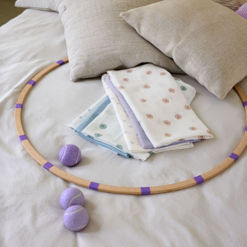 Lot de 3 langes doux Tiny Team lilas (80 x 80 cm) Lässig Ambiance 7