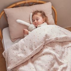 Housse couette en mousseline Bali, Moka & Snow (100x140 cm)