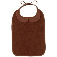 Grand bavoir bambou et gaze de coton toffee - BB & Co