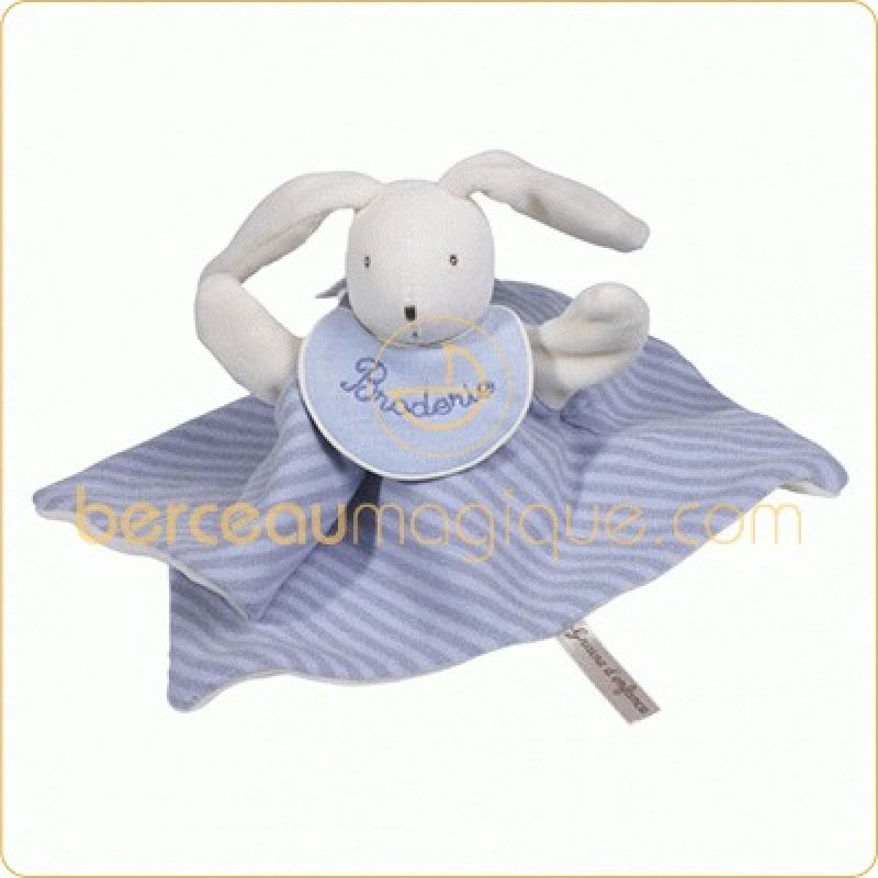 Doudou marionnette Lapin ciel (Avec broderie) Moulin Roty