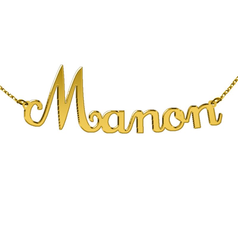 Collier prénom découpé police script (plaqué or) Louis de l'Ange