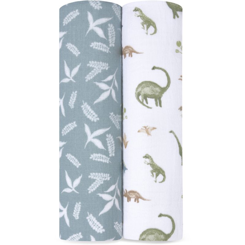 Lot de 2 maxi-langes essentials dino jungle (112 x 112 cm) aden + anais