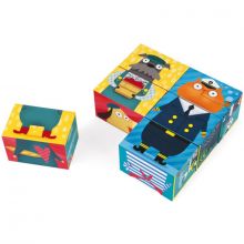 Puzzle cube Kubkid Chiens et chats (6 cubes)  par Janod 