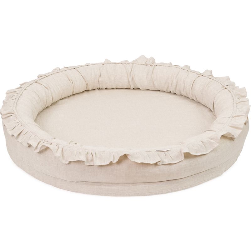 Tapis de jeu cocon à volants lin naturel Pure nature Cotton&Sweets