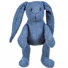 Peluche lapinou Robust Maille bleu kobalt (30 cm)  par Baby's Only