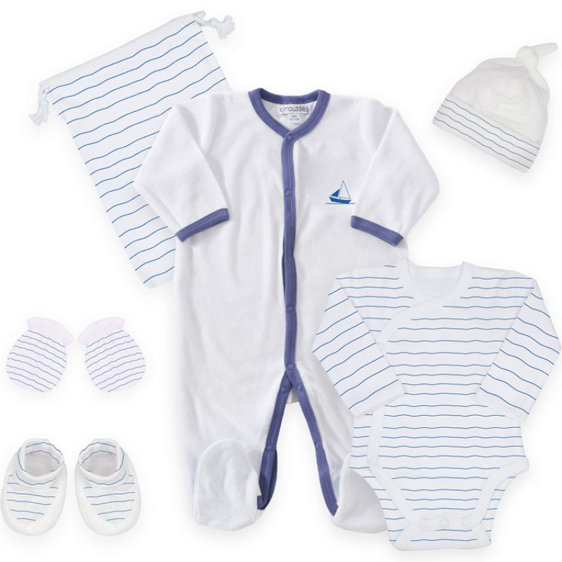 Coffret de naissance Rayé 6 pièces (naissance) Trois Kilos Sept