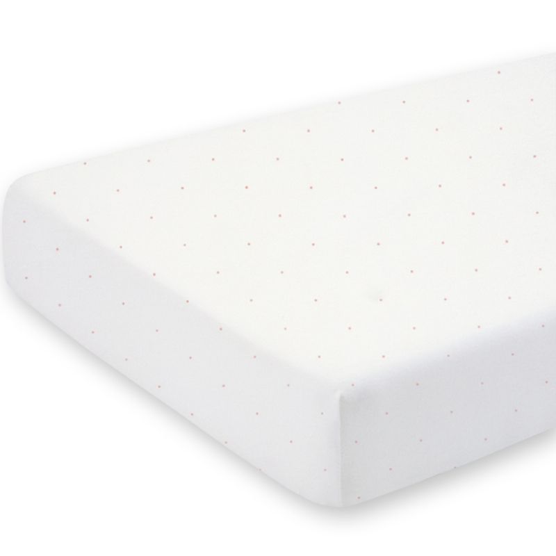 Drap housse de berceau écru à pois roses Choux (40 x 90 cm) Bemini