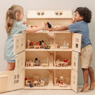 Grande Maison de poupée Victorienne en bois sur 4 niveaux