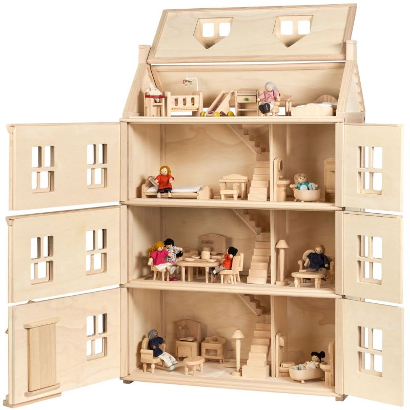 Grande Maison de poupée Victorienne en bois sur 4 niveaux Plan Toys Produit 3