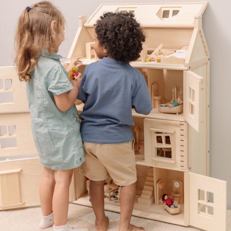 Grande Maison de poupée Victorienne en bois sur 4 niveaux Plan Toys Ambiance 4