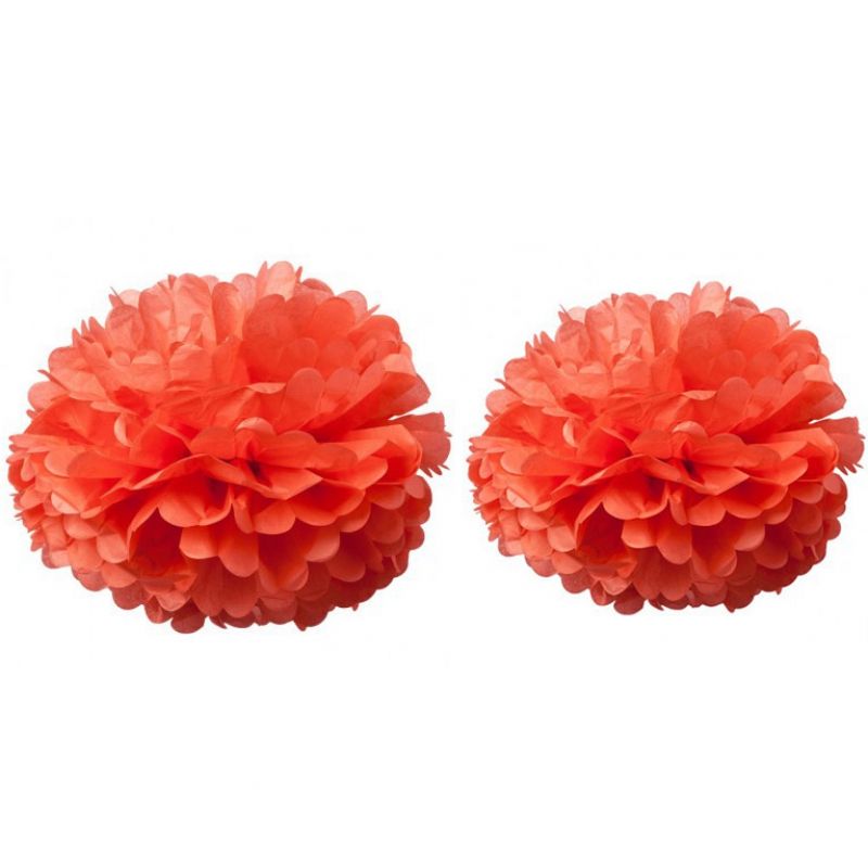 Pompons papier de soie corail (2 pièces) Arty Fêtes Factory
