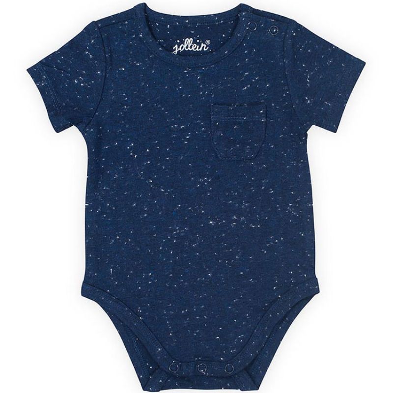 Body manches courtes Speckled bleu (0-3 mois : 50 à 56 cm) Jollein