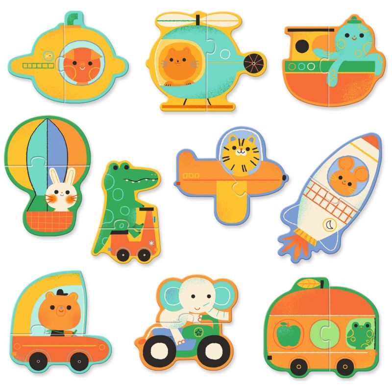Puzzle Duo Véhicules (12 puzzles) Djeco Produit 2