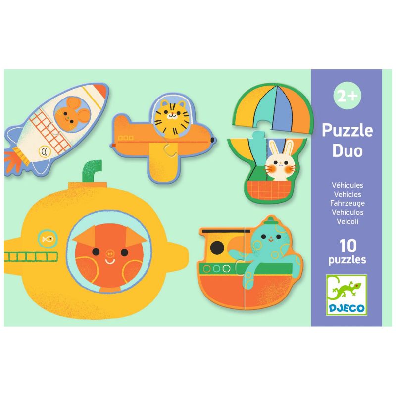 Puzzle Duo Véhicules (12 puzzles) Djeco Packaging 4