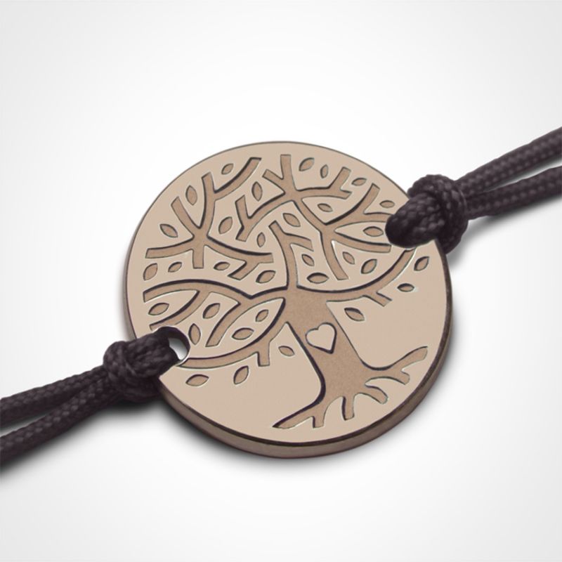 Bracelet sur cordon LOVETREE personnalisable (or rose 750°) Mikado
