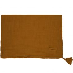 Couverture Wabi-Sabi en gaze de coton Golden Brown (65 x 100 cm) - Nobodinoz