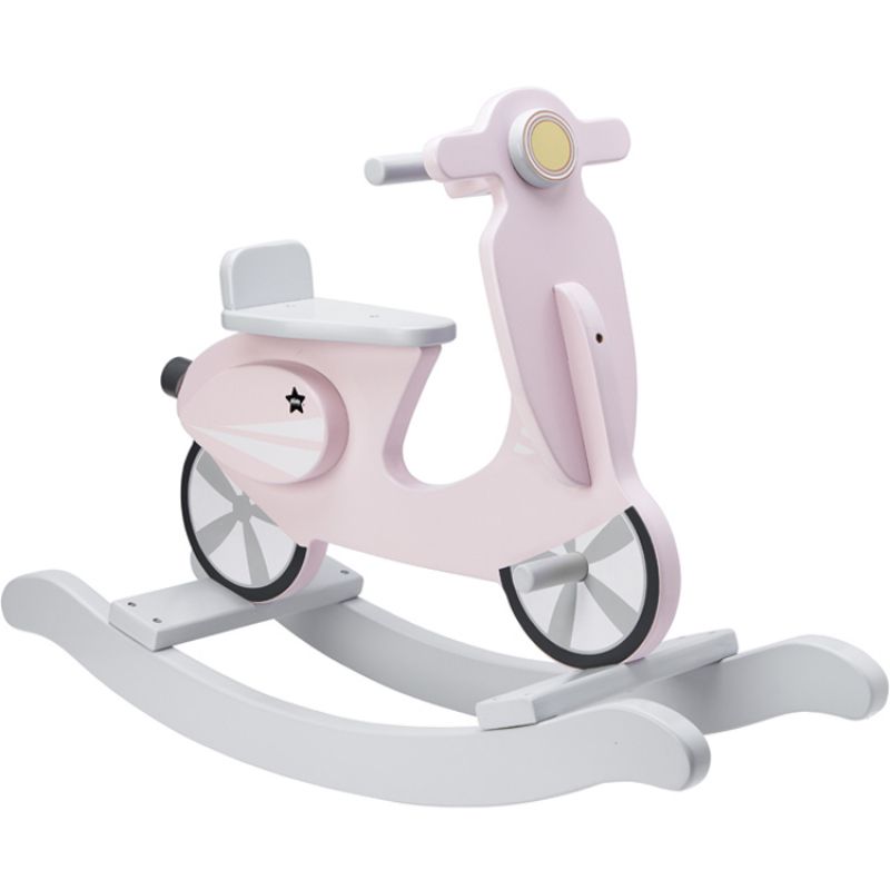 Scooter à bascule Rocking rose et blanc Kid's Concept