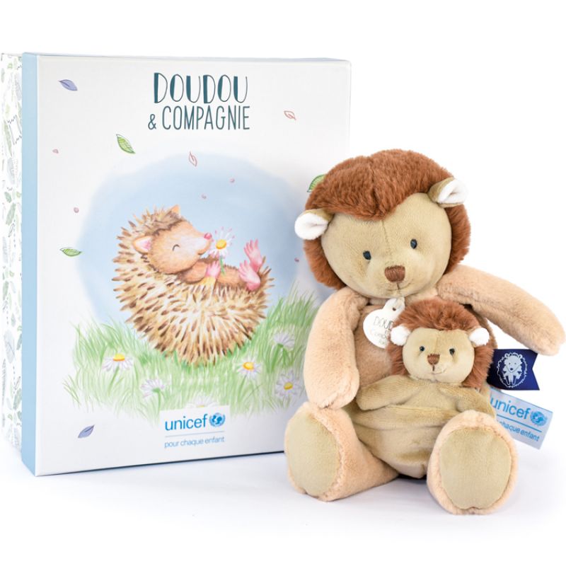 Coffret peluche Hérisson et son bébé (25 cm) Doudou et Compagnie