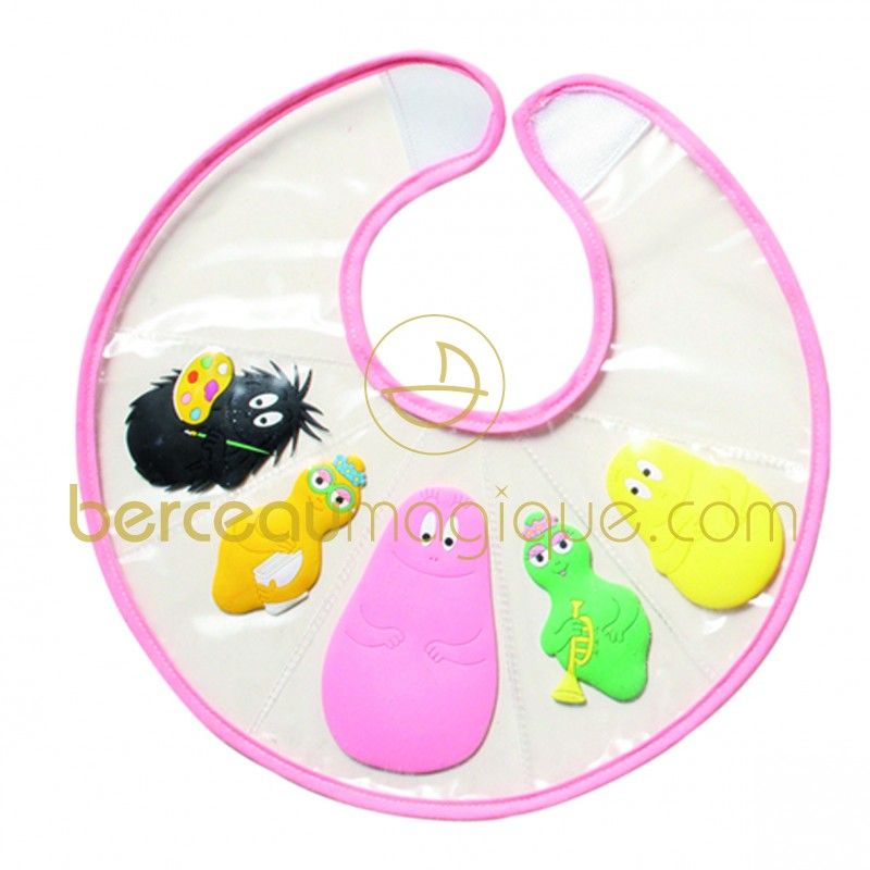 Bavoir naissance avec figurines Barbapapa rose Babycalin