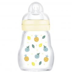 Biberon verre 170 ml Pattern fruit jaune - Tétine Débit 2 - MAM