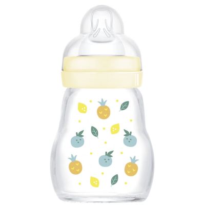 Biberon verre 170 ml Pattern fruit jaune - Tétine Débit 2 MAM