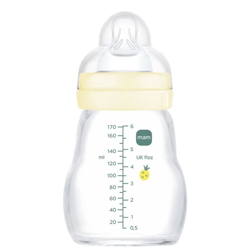 Biberon verre 170 ml Pattern fruit jaune - Tétine Débit 2 MAM Produit 2