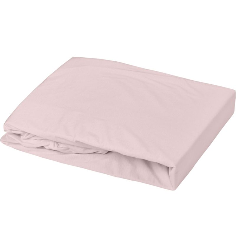 Drap housse en coton rose poudre (60 x 120 cm) Domiva