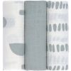 Lot de 3 langes en mousseline pointillés gris argenté (120 x 120 cm)  par Lässig 