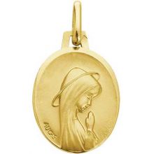 Médaille ovale Vierge personnalisable 16 mm (or jaune 375°)  par Maison Augis
