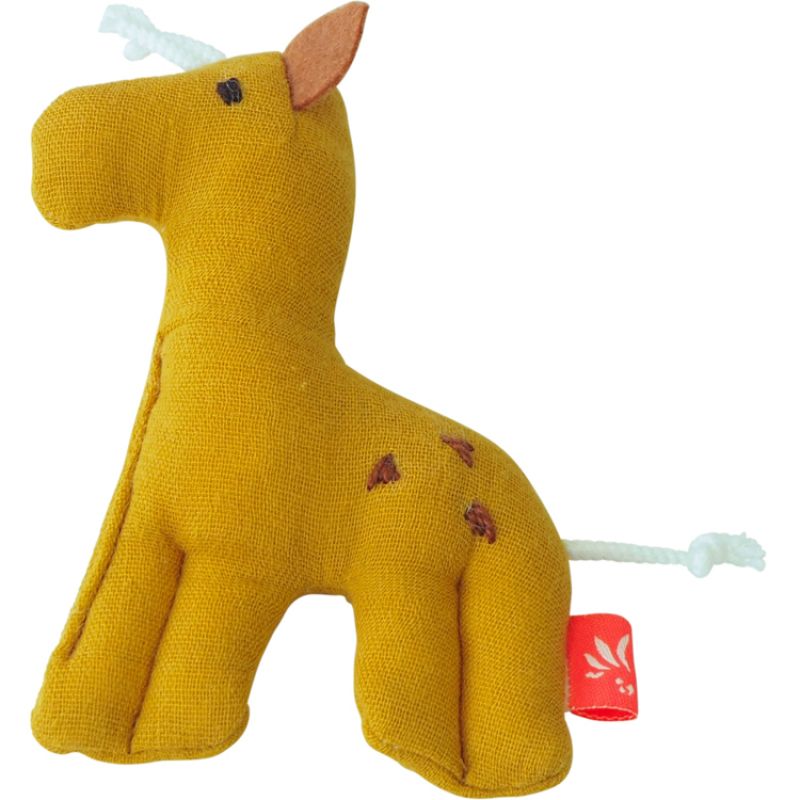 Petit hochet Girafe moutarde (11,5 cm) Kikadu